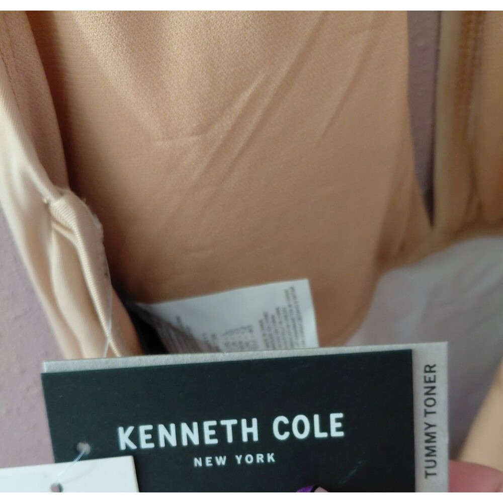 Kenneth Cole Tummy Toner One Piece Nude Swimsuit Sz L New With Tags Halter Top - Picture 5 of 13